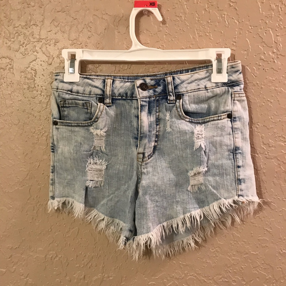 High rise jean short